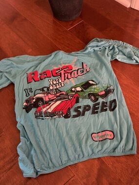 Kids' Turquoise Graphic Racing Tee - Speed Print